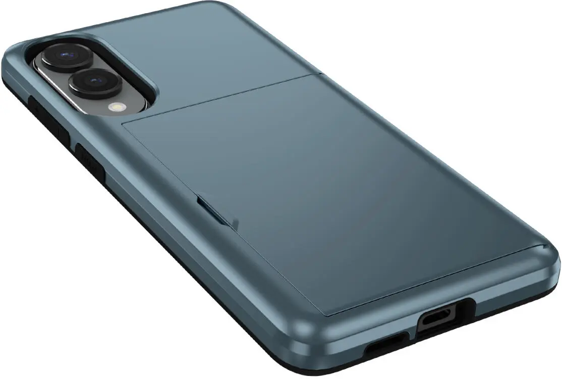 Samsung Galaxy S25 Edge Hoesje met Slider Kaarthouder Back Cover Blauw afbeelding 8