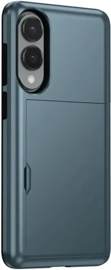 Samsung Galaxy S25 Edge Hoesje met Slider Kaarthouder Back Cover Blauw afbeelding 9