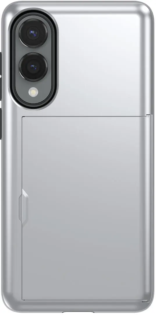 Samsung Galaxy S25 Edge Hoesje met Slider Kaarthouder Back Cover Grijs afbeelding 4