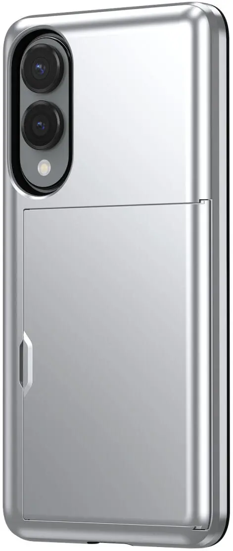 Samsung Galaxy S25 Edge Hoesje met Slider Kaarthouder Back Cover Grijs afbeelding 5