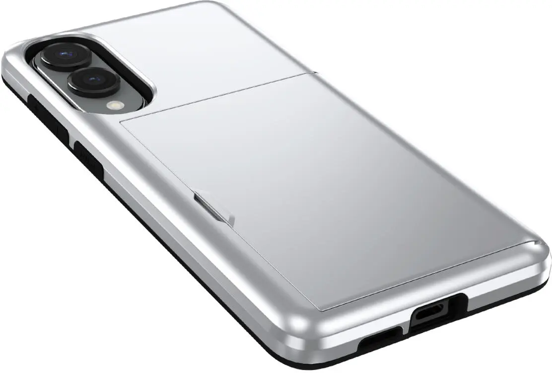 Samsung Galaxy S25 Edge Hoesje met Slider Kaarthouder Back Cover Grijs afbeelding 8