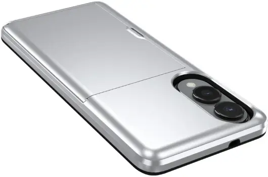 Samsung Galaxy S25 Edge Hoesje met Slider Kaarthouder Back Cover Grijs afbeelding 7