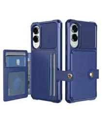Samsung Galaxy S25 Edge Hoesje 3-in-1 Pasjes Portemonnee Back Cover Blauw afbeelding
