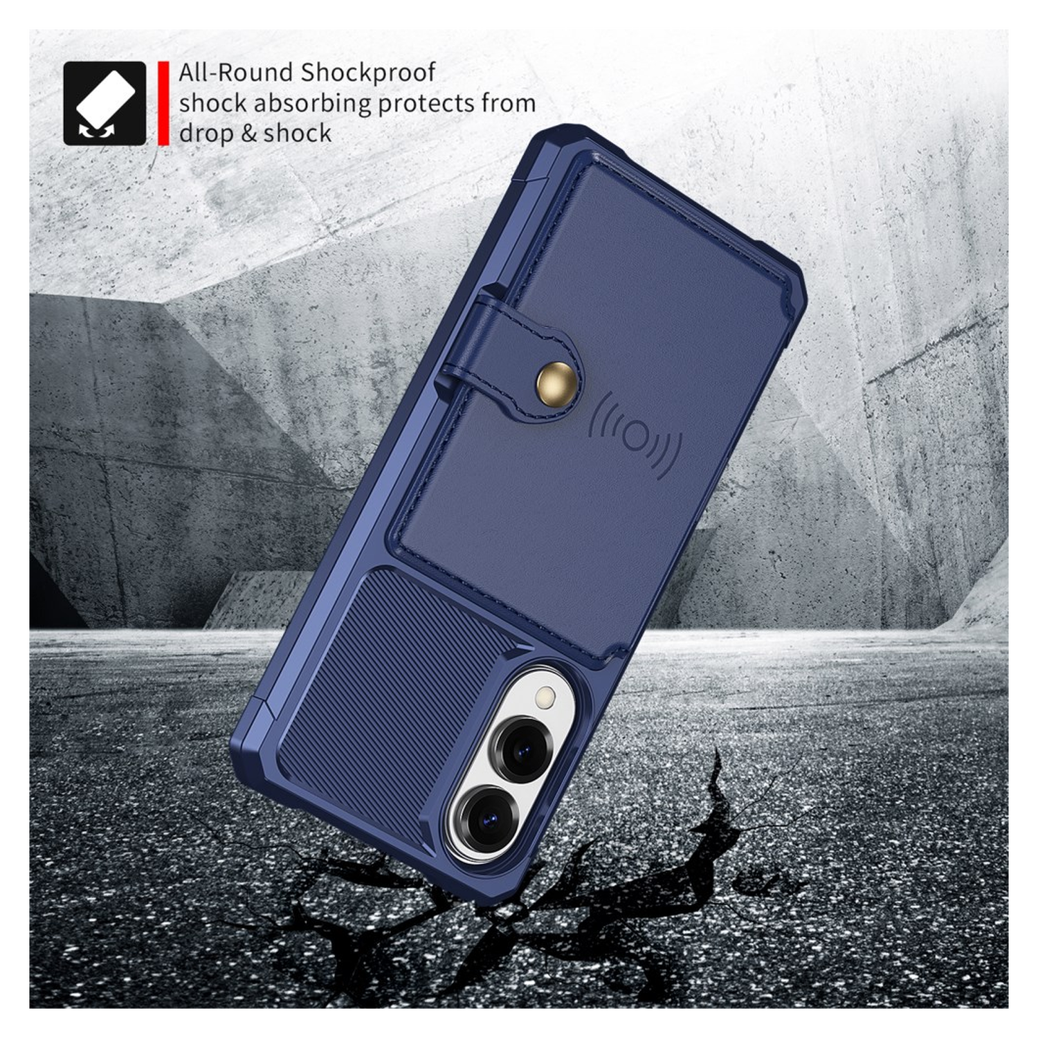 Samsung Galaxy S25 Edge Hoesje 3-in-1 Pasjes Portemonnee Back Cover Blauw afbeelding 4