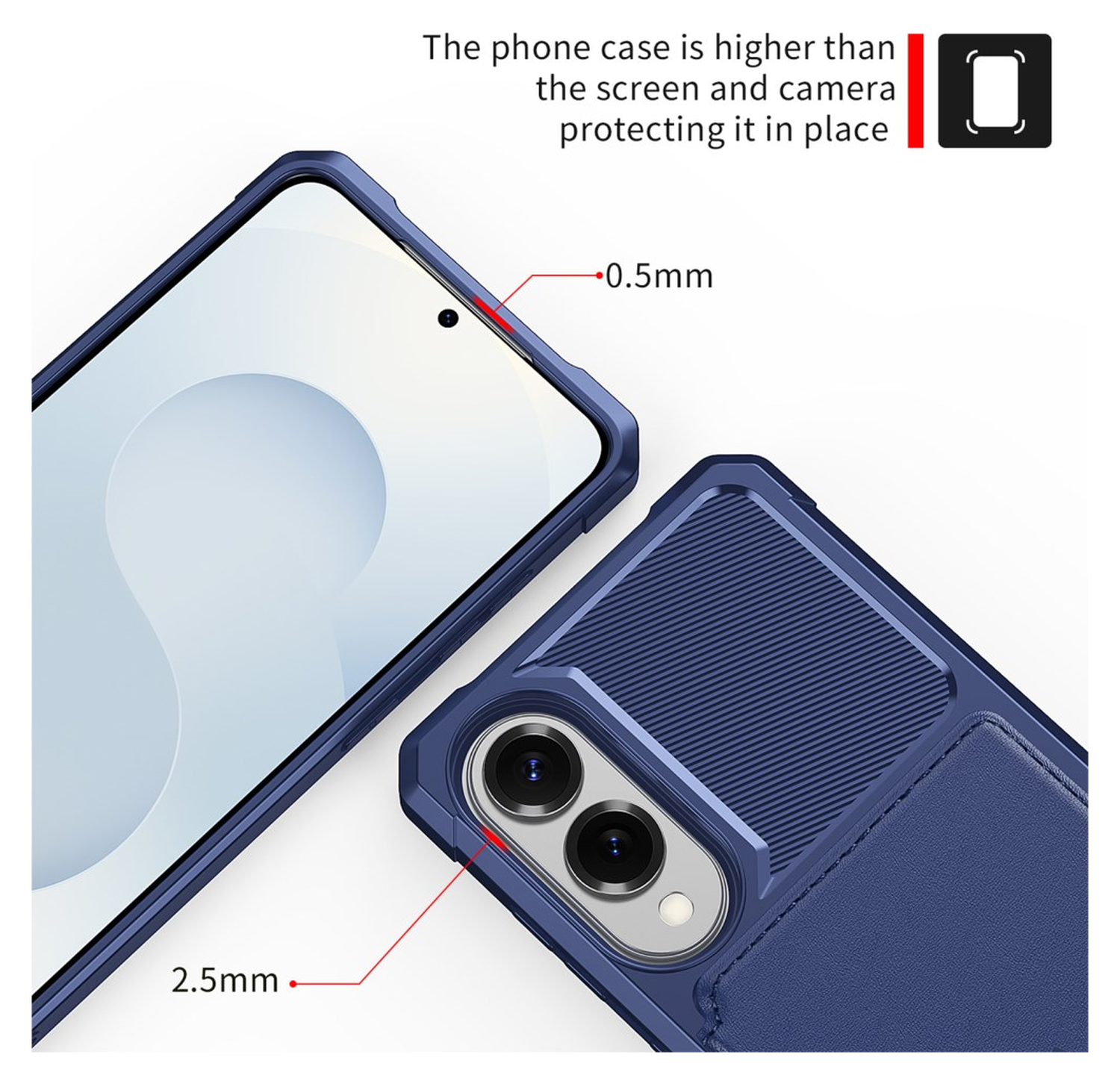 Samsung Galaxy S25 Edge Hoesje 3-in-1 Pasjes Portemonnee Back Cover Blauw afbeelding 5