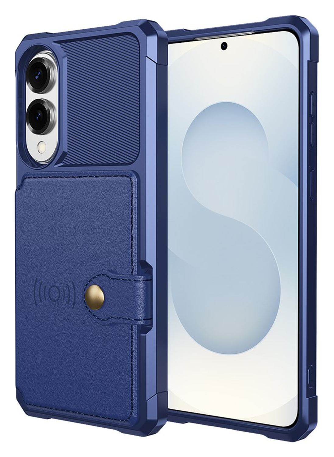 Samsung Galaxy S25 Edge Hoesje 3-in-1 Pasjes Portemonnee Back Cover Blauw afbeelding 6