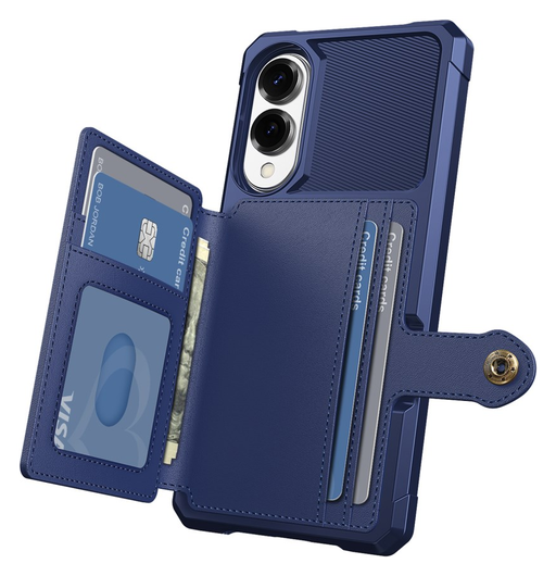 Samsung Galaxy S25 Edge Hoesje 3-in-1 Pasjes Portemonnee Back Cover Blauw afbeelding 2