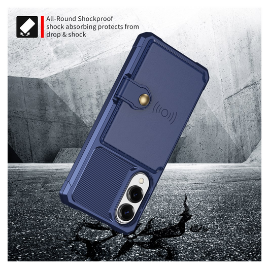 Samsung Galaxy S25 Edge Hoesje 3-in-1 Pasjes Portemonnee Back Cover Blauw afbeelding 4