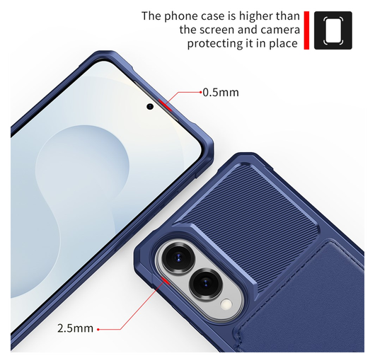 Samsung Galaxy S25 Edge Hoesje 3-in-1 Pasjes Portemonnee Back Cover Blauw afbeelding 5