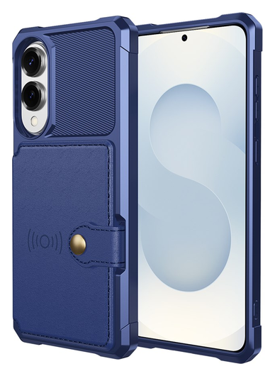 Samsung Galaxy S25 Edge Hoesje 3-in-1 Pasjes Portemonnee Back Cover Blauw afbeelding 6