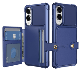 Samsung Galaxy S25 Edge Hoesje 3-in-1 Pasjes Portemonnee Back Cover Blauw afbeelding