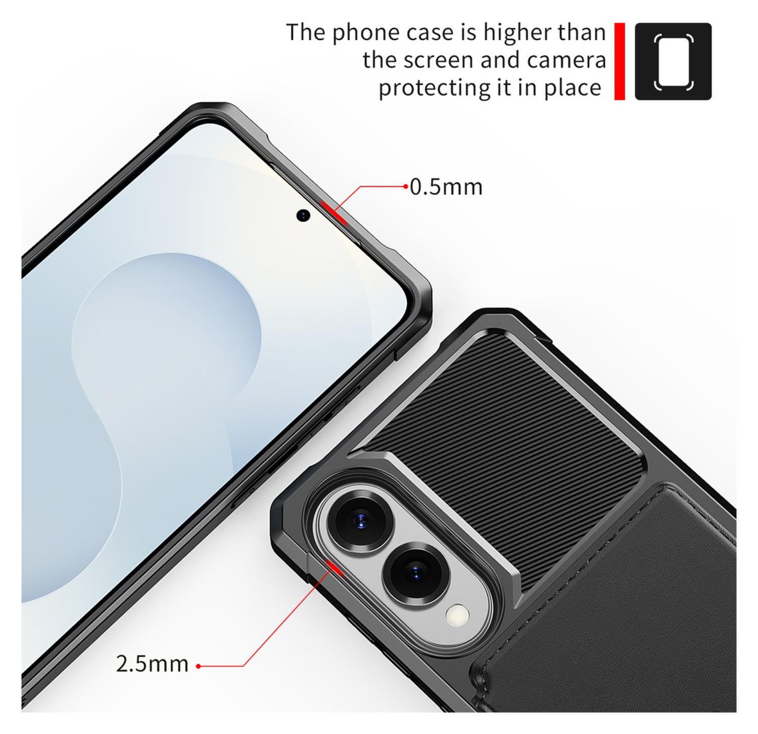Samsung Galaxy S25 Edge Hoesje 3-in-1 Pasjes Portemonnee Back Cover Zwart afbeelding 5
