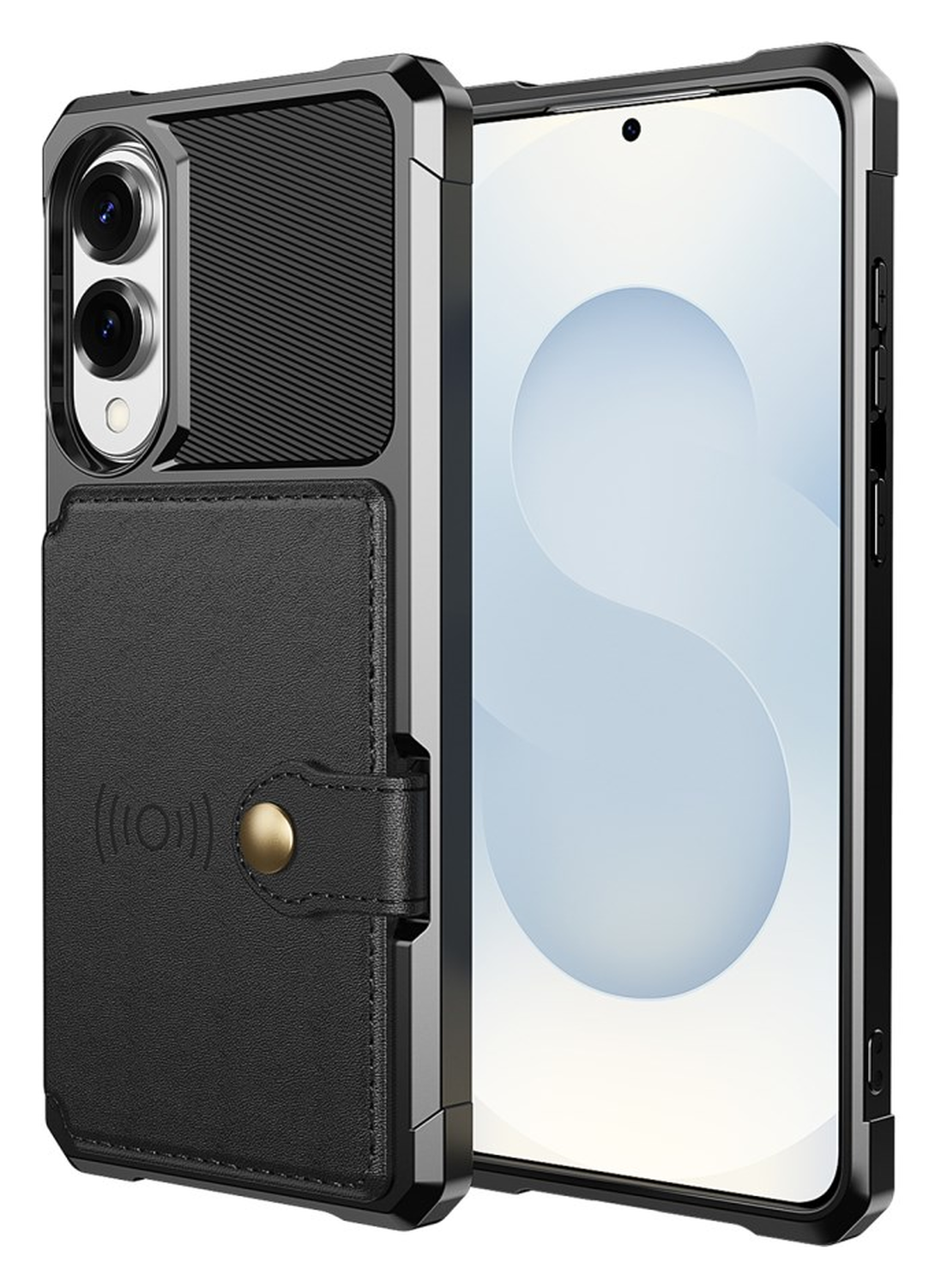 Samsung Galaxy S25 Edge Hoesje 3-in-1 Pasjes Portemonnee Back Cover Zwart afbeelding 6