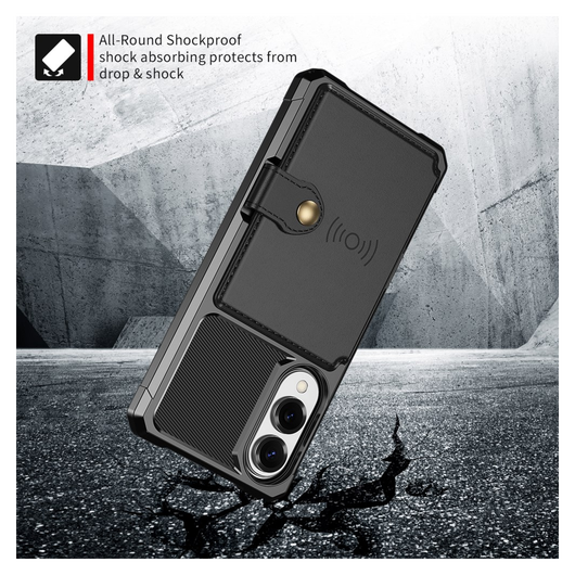Samsung Galaxy S25 Edge Hoesje 3-in-1 Pasjes Portemonnee Back Cover Zwart afbeelding 4