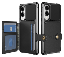 Samsung Galaxy S25 Edge Hoesje 3-in-1 Pasjes Portemonnee Back Cover Zwart afbeelding