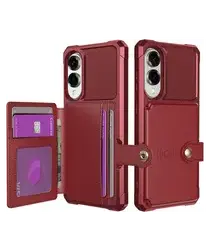 Samsung Galaxy S25 Edge Hoesje 3-in-1 Pasjes Portemonnee Back Cover Rood afbeelding