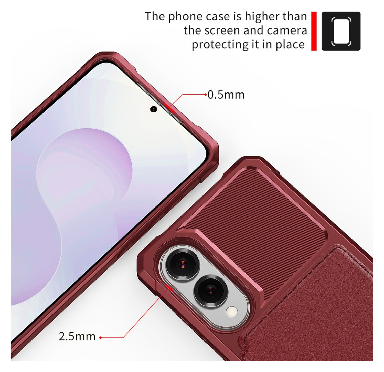 Samsung Galaxy S25 Edge Hoesje 3-in-1 Pasjes Portemonnee Back Cover Rood afbeelding 5