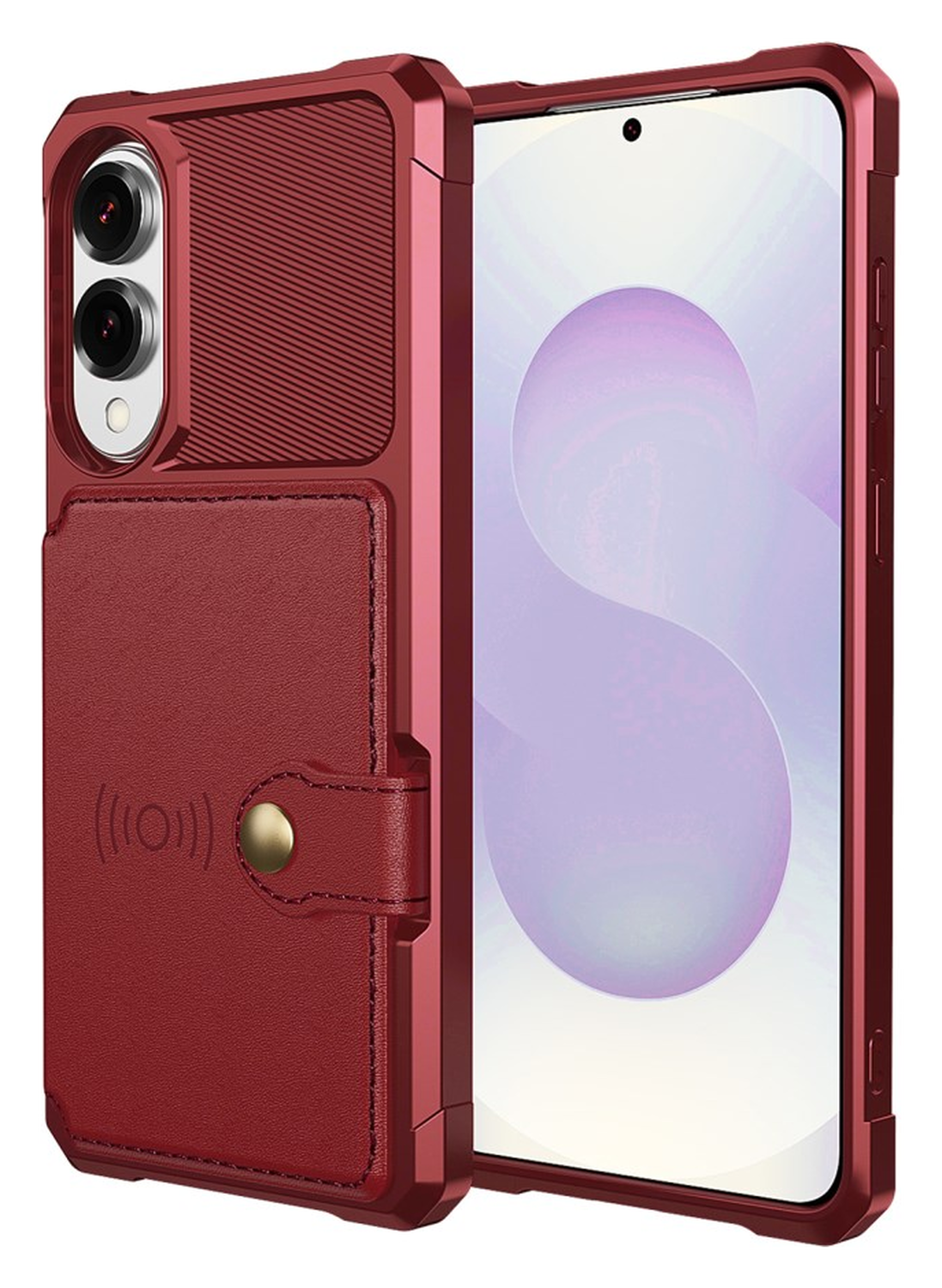 Samsung Galaxy S25 Edge Hoesje 3-in-1 Pasjes Portemonnee Back Cover Rood afbeelding 6