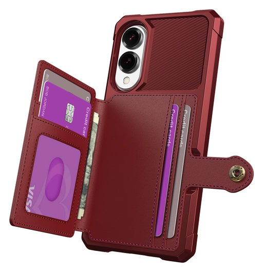 Samsung Galaxy S25 Edge Hoesje 3-in-1 Pasjes Portemonnee Back Cover Rood afbeelding 2