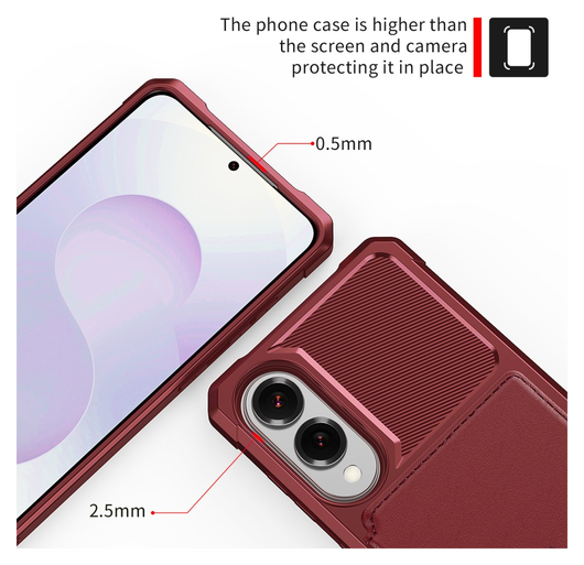 Samsung Galaxy S25 Edge Hoesje 3-in-1 Pasjes Portemonnee Back Cover Rood afbeelding 5