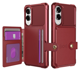 Samsung Galaxy S25 Edge Hoesje 3-in-1 Pasjes Portemonnee Back Cover Rood afbeelding