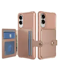 Samsung Galaxy S25 Edge Hoesje 3-in-1 Pasjes Portemonnee Back Cover Roze afbeelding