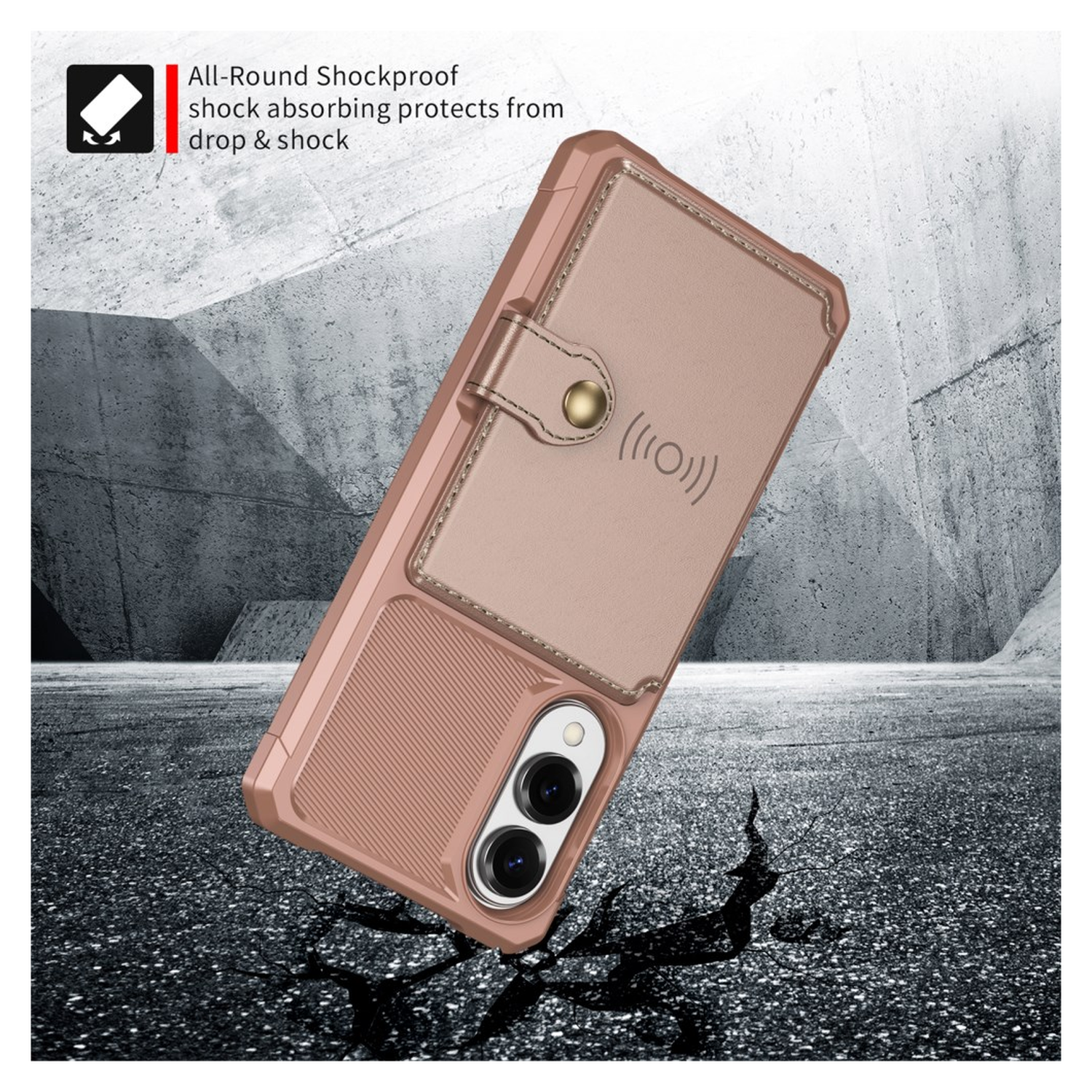 Samsung Galaxy S25 Edge Hoesje 3-in-1 Pasjes Portemonnee Back Cover Roze afbeelding 4