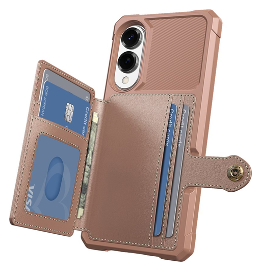 Samsung Galaxy S25 Edge Hoesje 3-in-1 Pasjes Portemonnee Back Cover Roze afbeelding 2