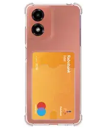 Motorola Moto E14 Hoesje Dun TPU met Pasjeshouder Back Cover Transparant afbeelding