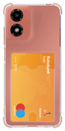 Motorola Moto E14 Hoesje Dun TPU met Pasjeshouder Back Cover Transparant afbeelding
