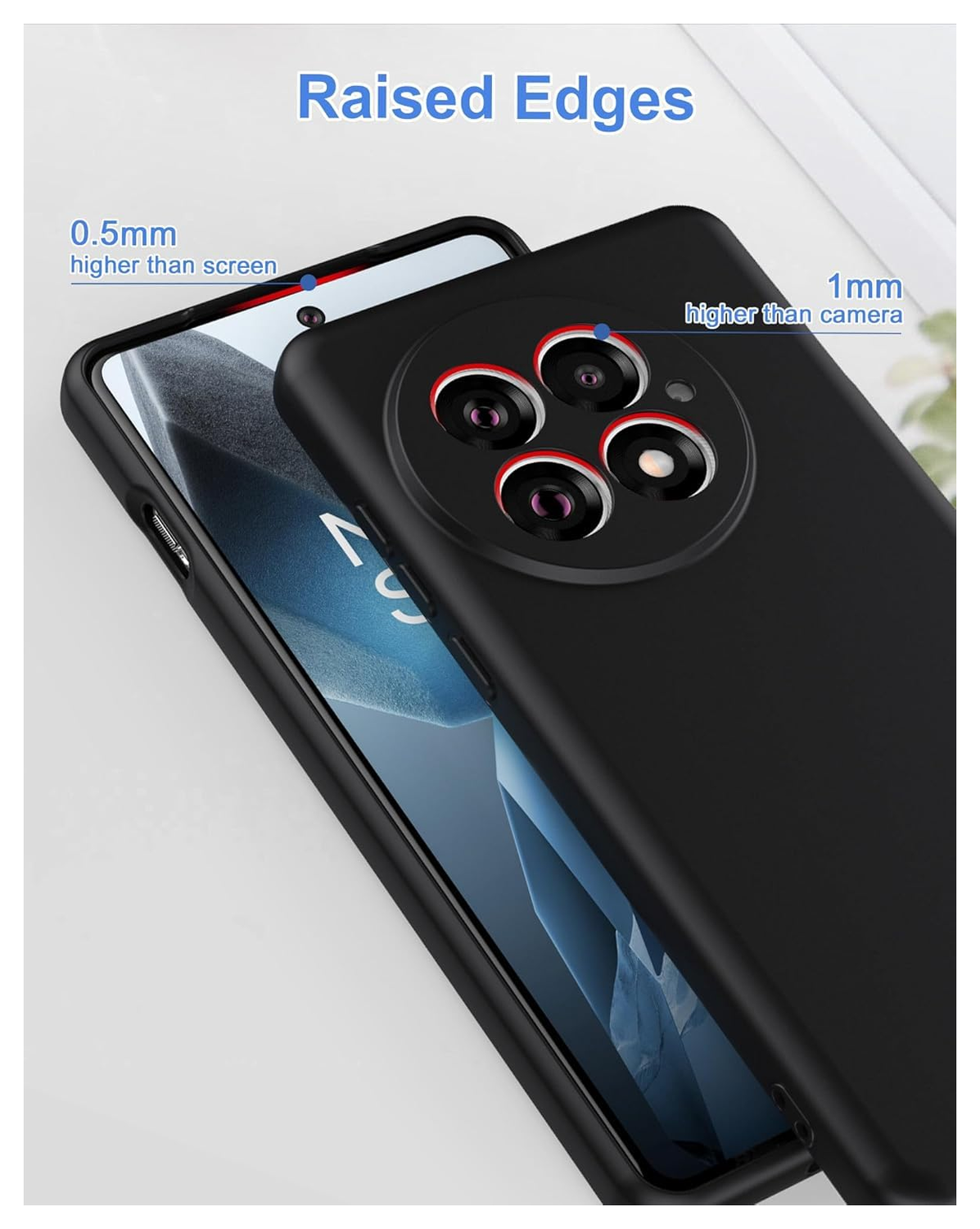 OnePlus 13R Hoesje Dun TPU Back Cover Matte Zwart afbeelding 4