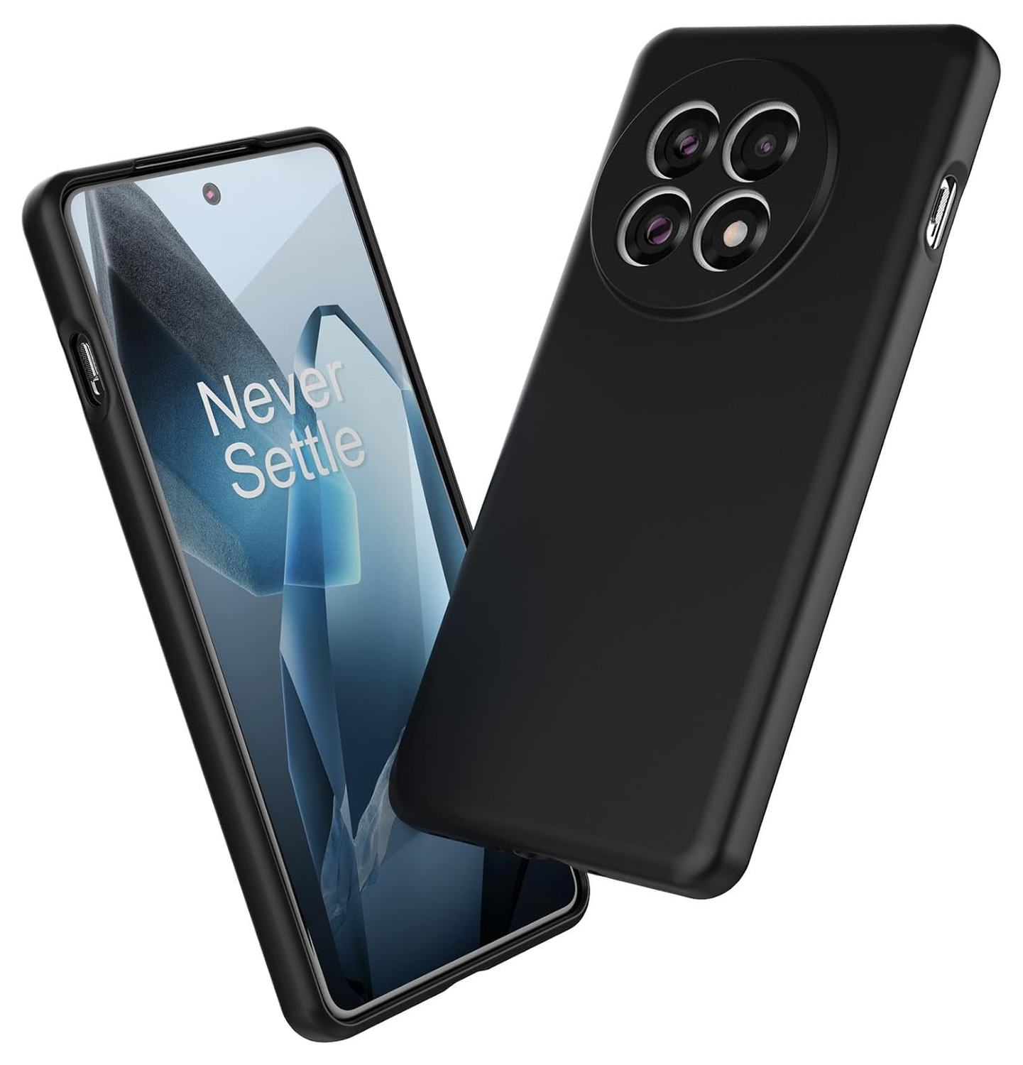 OnePlus 13R Hoesje Dun TPU Back Cover Matte Zwart afbeelding 1