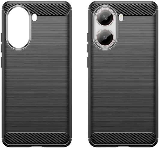 Xiaomi Poco X7 Pro Hoesje Geborsteld TPU Flexibele Back Cover Zwart afbeelding 2