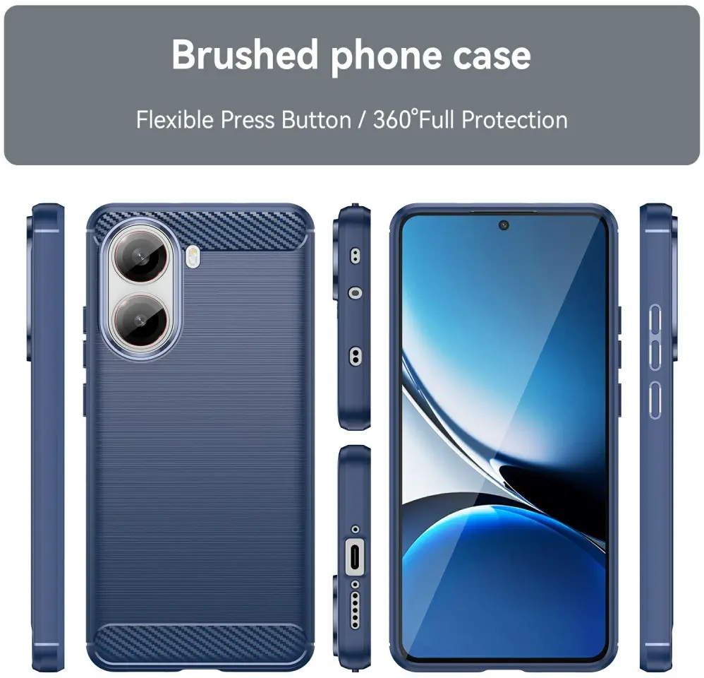Xiaomi Poco X7 Pro Hoesje Geborsteld TPU Flexibele Back Cover Blauw afbeelding 8