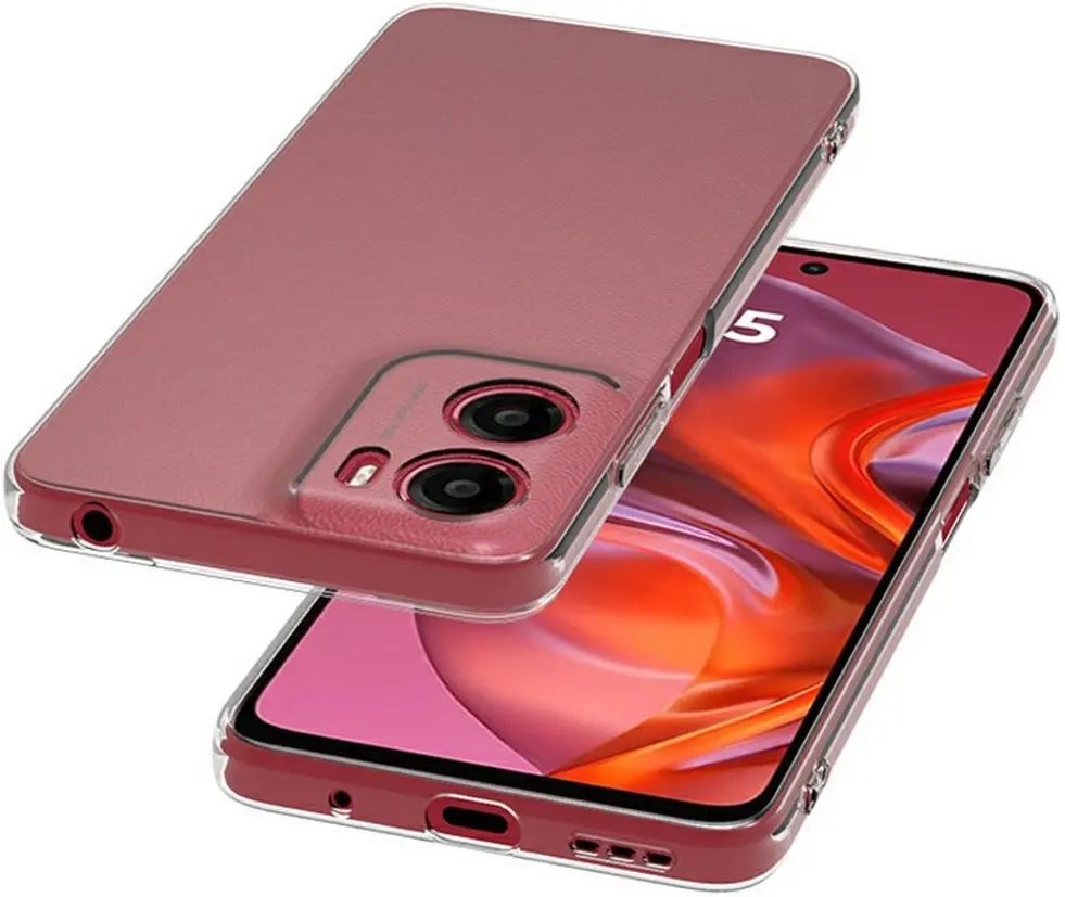 Motorola Moto E15 Hoesje Dun TPU Back Cover Transparant afbeelding 3