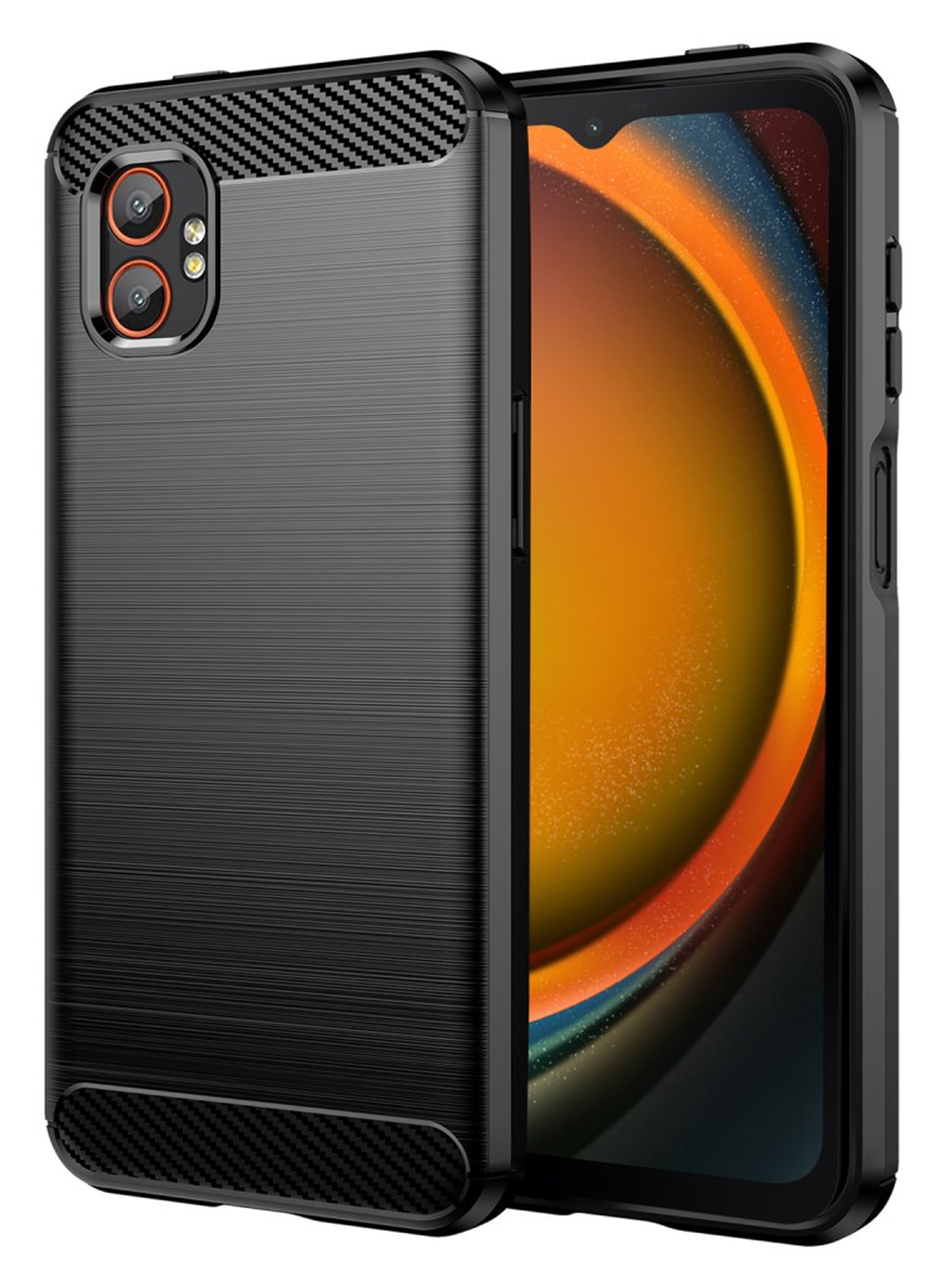 Samsung Galaxy Xcover 7 Pro Hoesje Geborsteld TPU Flexibele Back Cover Zwart afbeelding 1