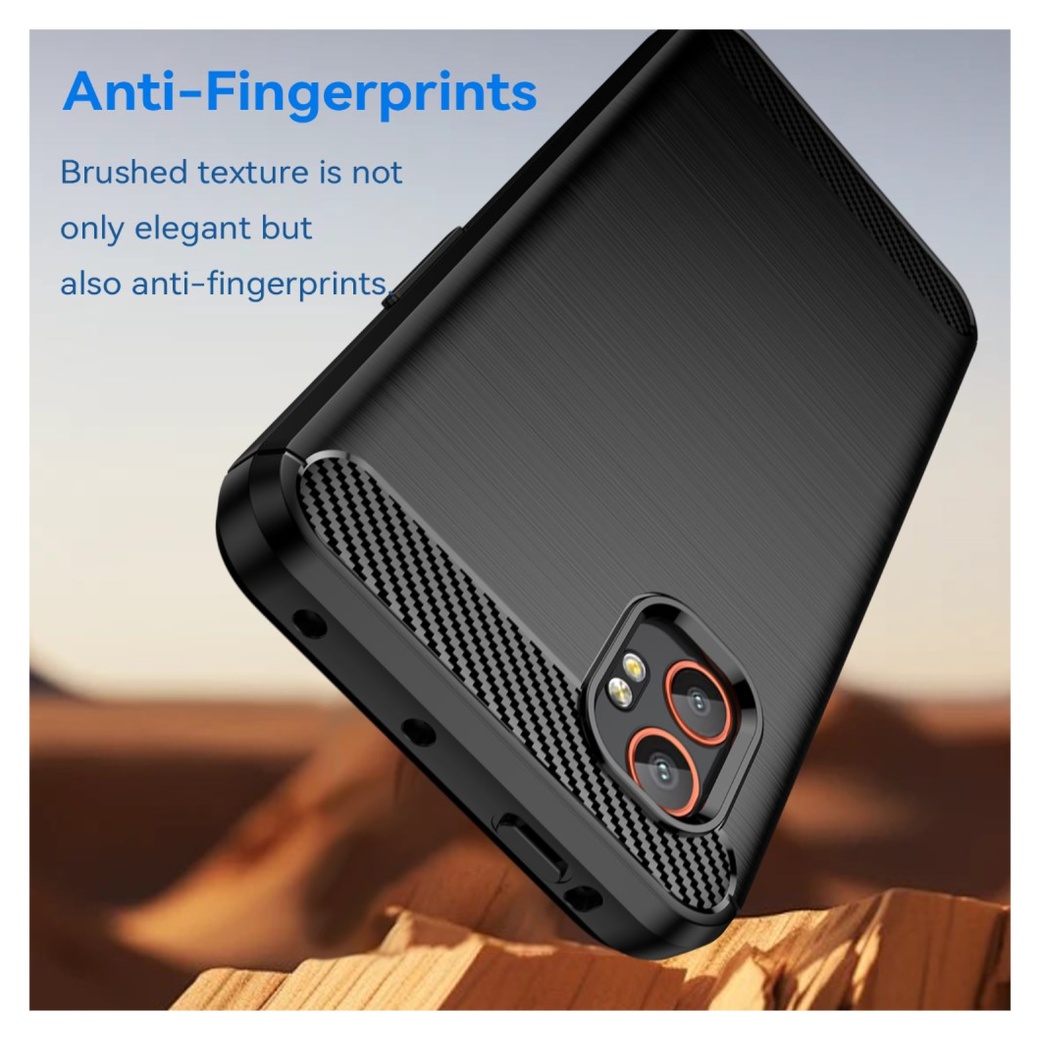Samsung Galaxy Xcover 7 Pro Hoesje Geborsteld TPU Flexibele Back Cover Zwart afbeelding 4