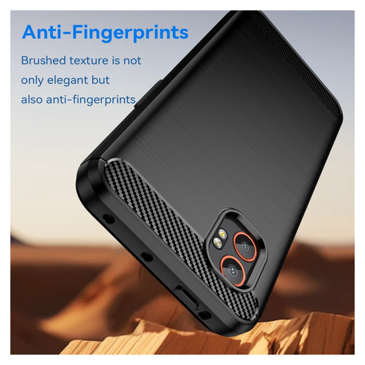 Samsung Galaxy Xcover 7 Pro Hoesje Geborsteld TPU Flexibele Back Cover Zwart afbeelding 4