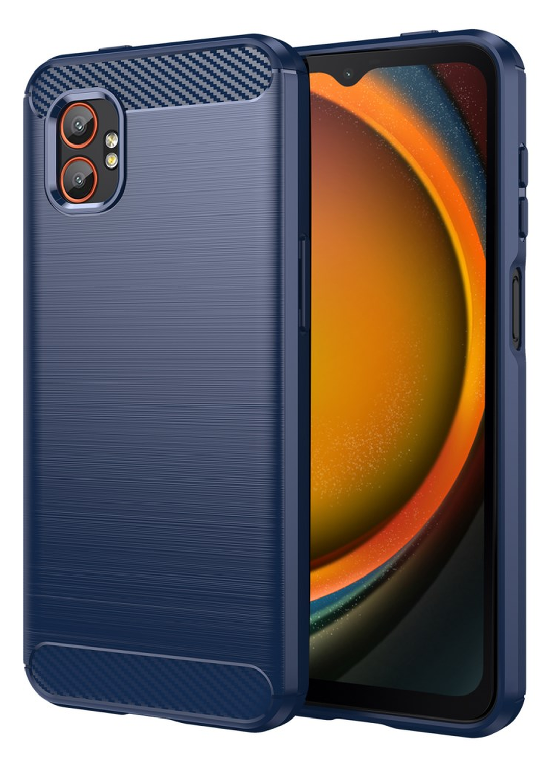 Samsung Galaxy Xcover 7 Pro Hoesje Geborsteld TPU Flexibele Back Cover Blauw afbeelding 1