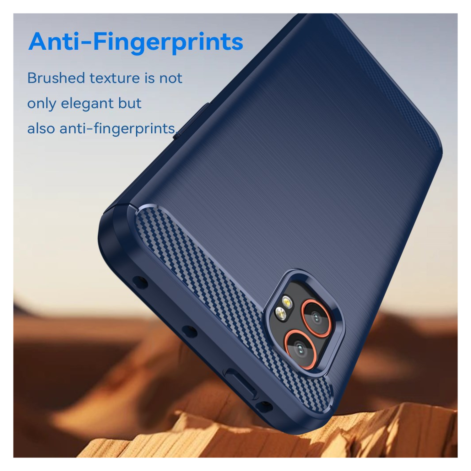Samsung Galaxy Xcover 7 Pro Hoesje Geborsteld TPU Flexibele Back Cover Blauw afbeelding 4