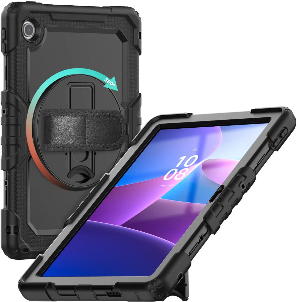 Lenovo Tab M10 Gen 4 (2025) Hoes met Screen Protector en Handriem Zwart afbeelding 1