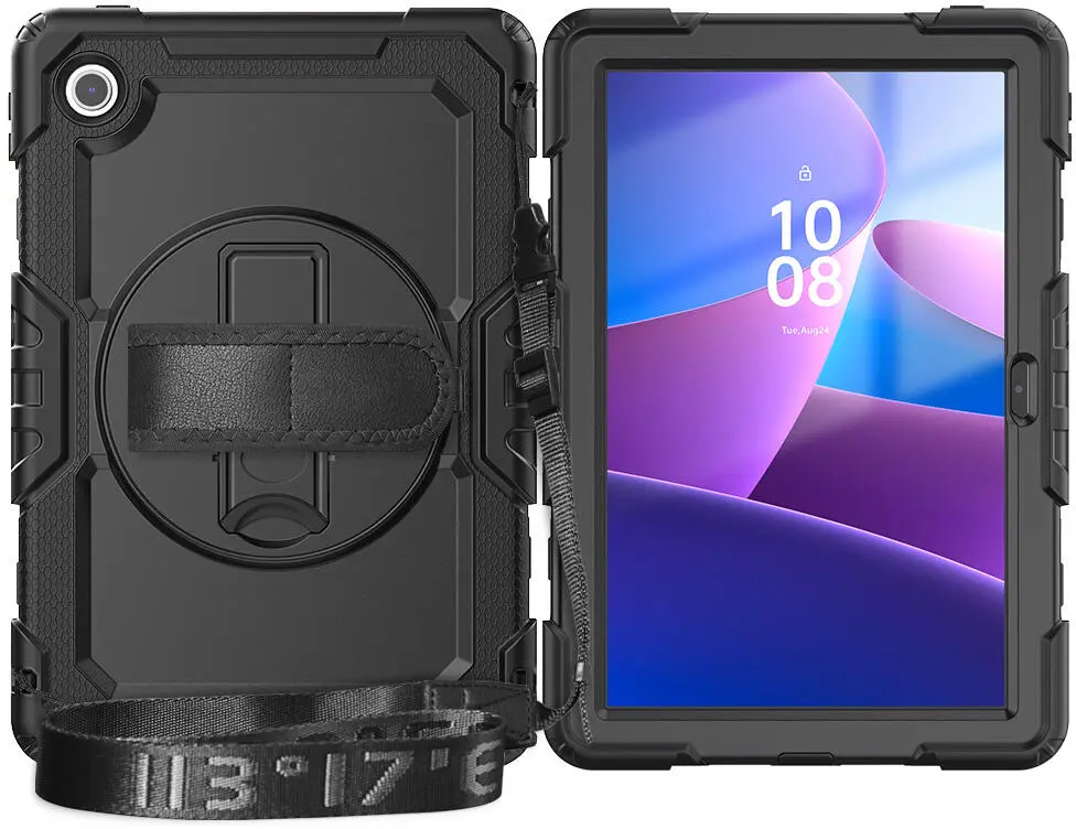 Lenovo Tab M10 Gen 4 (2025) Hoes met Screen Protector en Handriem Zwart afbeelding 18