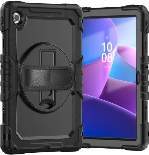Lenovo Tab M10 Gen 4 (2025) Hoes met Screen Protector en Handriem Zwart afbeelding 2