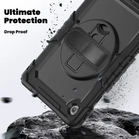 Lenovo Tab M10 Gen 4 (2025) Hoes met Screen Protector en Handriem Zwart afbeelding 5