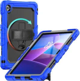 Lenovo Tab M10 Gen 4 (2025) Hoes met Screen Protector en Handriem Blauw