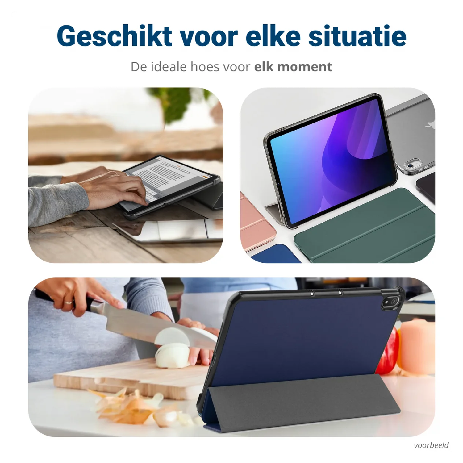 Lenovo Tab M10 Gen 4 (2025) Hoes Tri-Fold Book Case met Standaard Blauw afbeelding 5