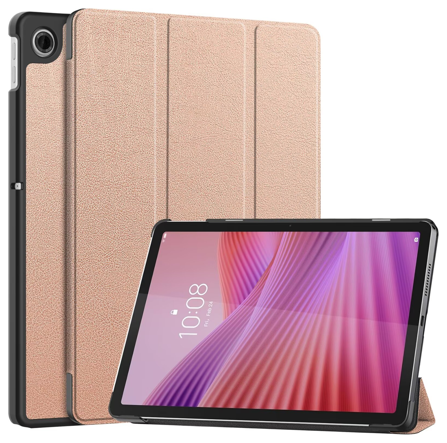 Lenovo Tab M10 Gen 4 (2025) Hoes Tri-Fold Book Case met Standaard Roze afbeelding 1