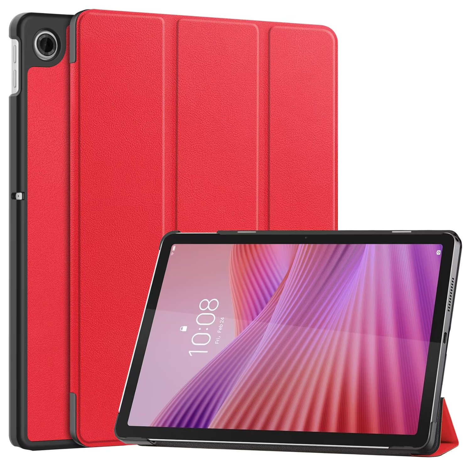 Lenovo Tab M10 Gen 4 (2025) Hoes Tri-Fold Book Case met Standaard Rood afbeelding 1