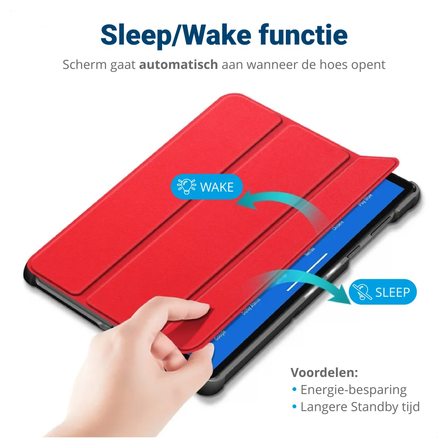 Lenovo Tab M10 Gen 4 (2025) Hoes Tri-Fold Book Case met Standaard Rood afbeelding 4