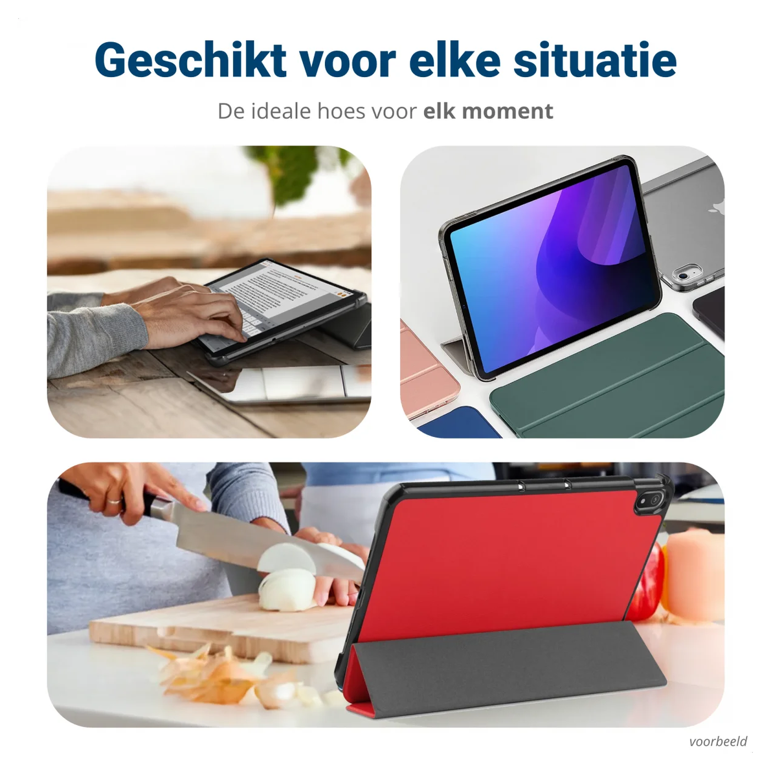 Lenovo Tab M10 Gen 4 (2025) Hoes Tri-Fold Book Case met Standaard Rood afbeelding 5